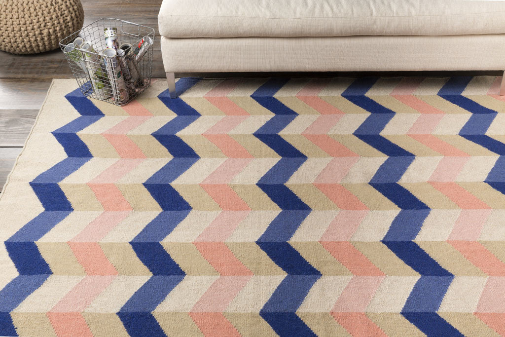 Frontier Salmon/Navy Area Rug