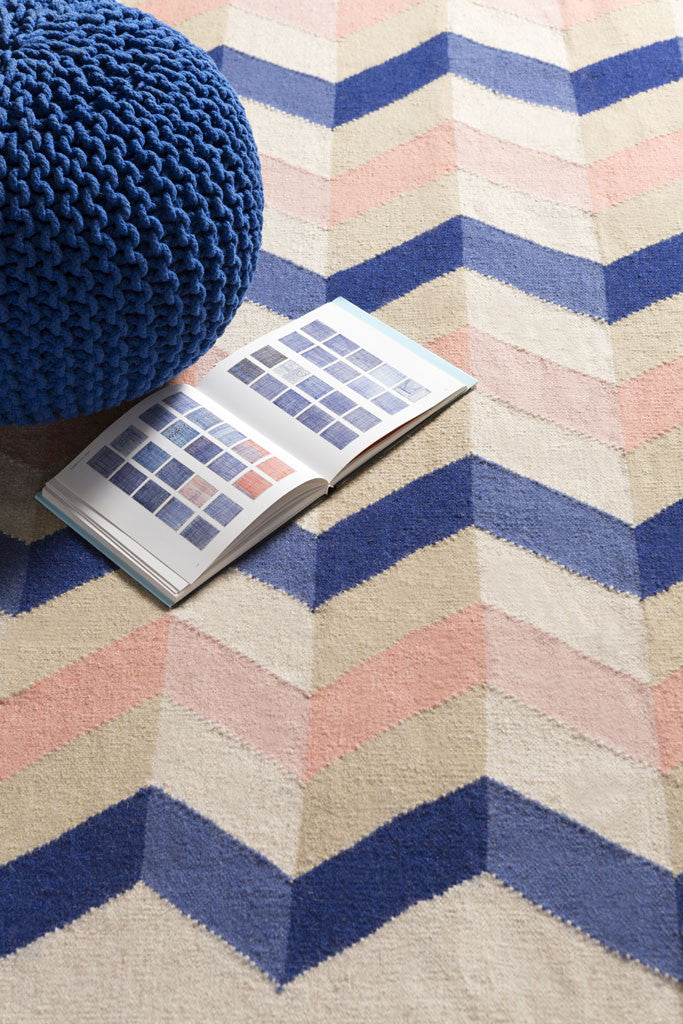 Frontier Salmon/Navy Area Rug