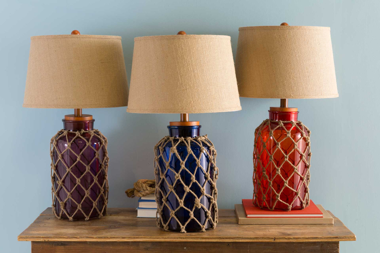 Amaia Table Lamp Dark Blue/Wheat/Navy