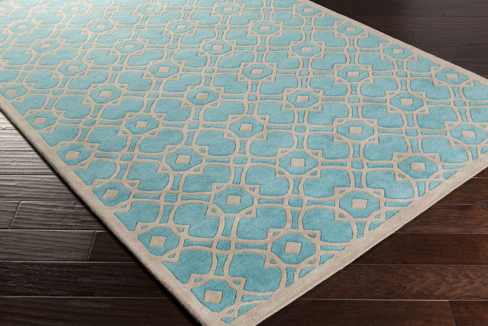 Goa Light Gray/Aqua Area Rug
