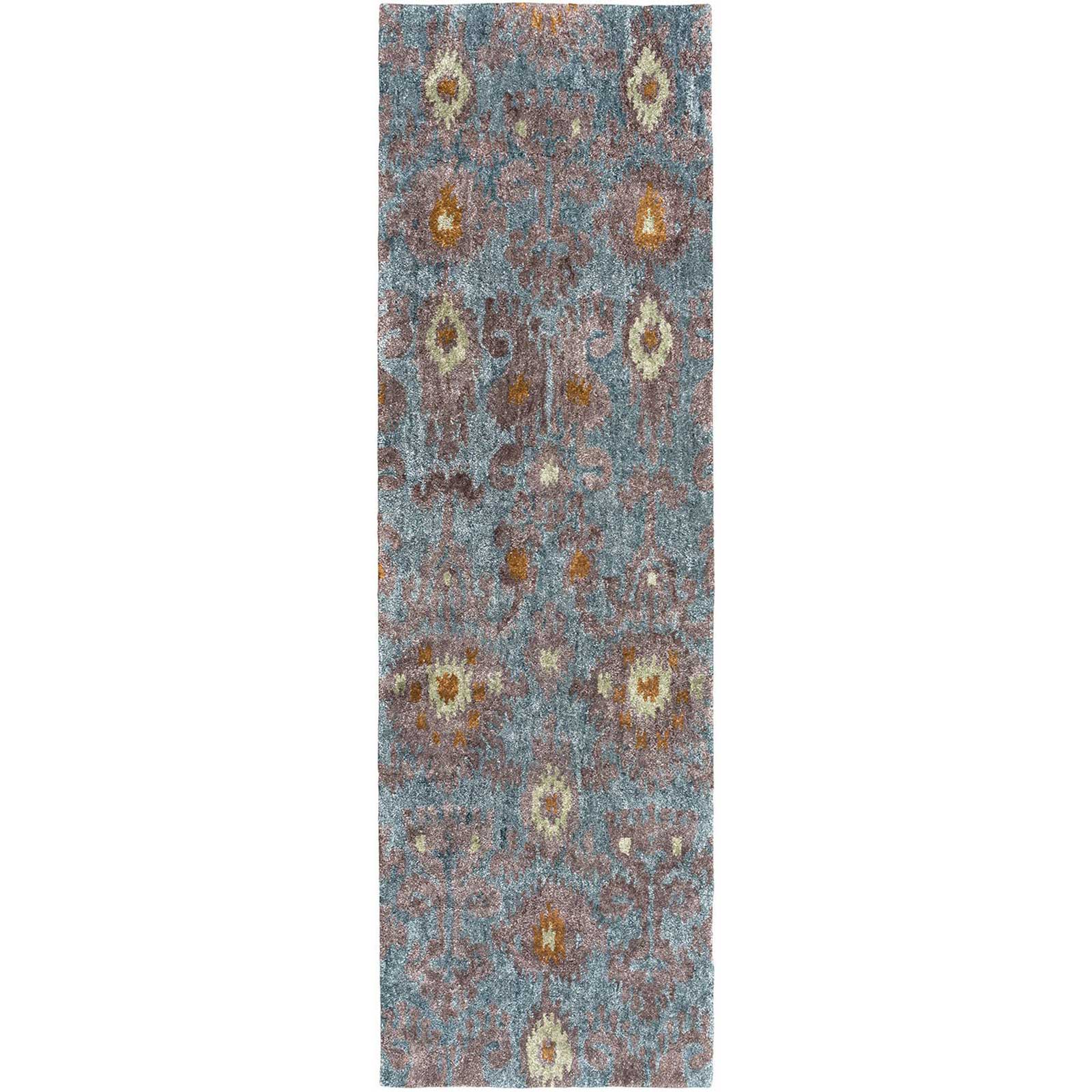 Gemini Chocolate/Teal Runner Rug