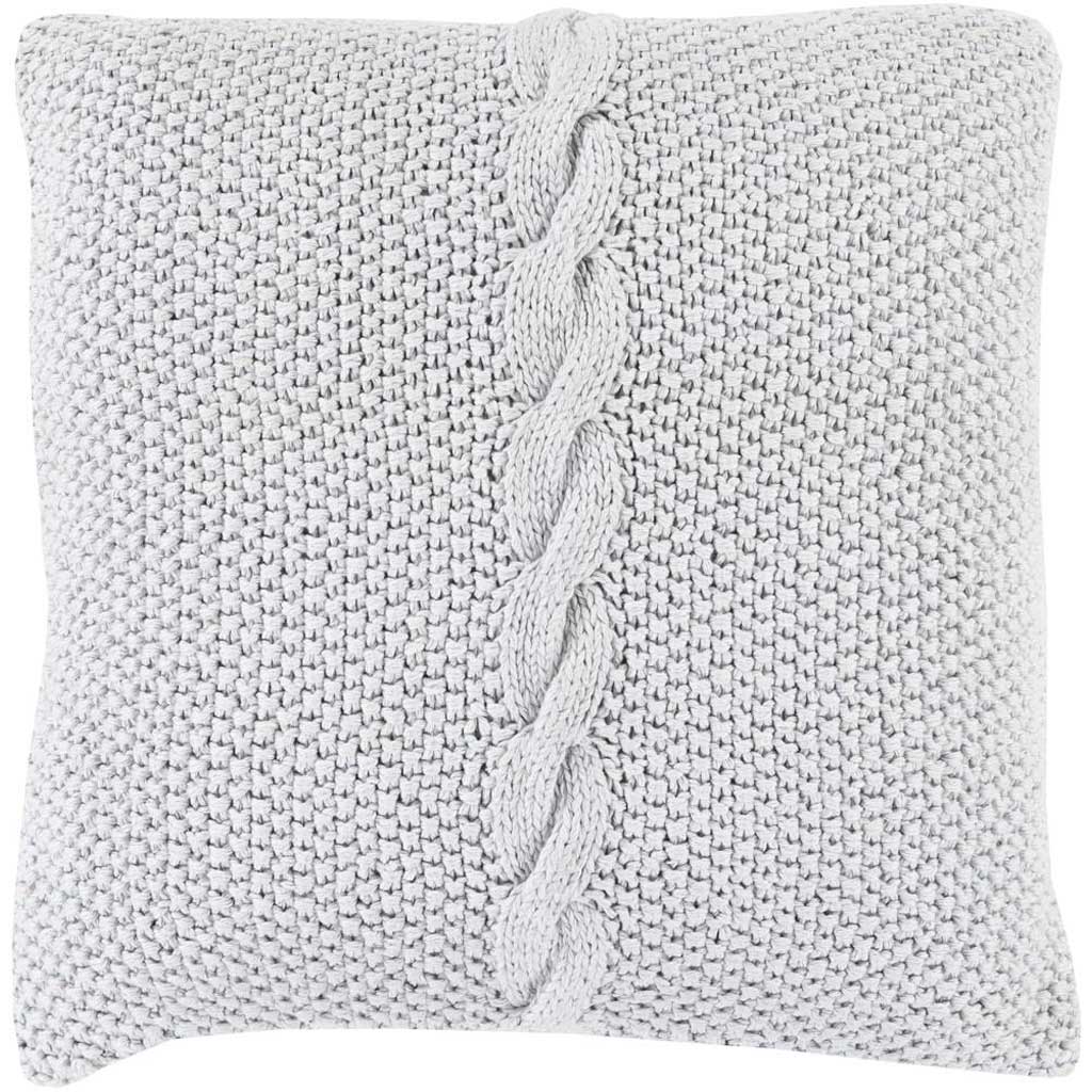 Classic Cable Knit Light Gray Pillow