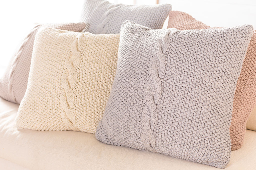 Classic Cable Knit Ivory Pillow