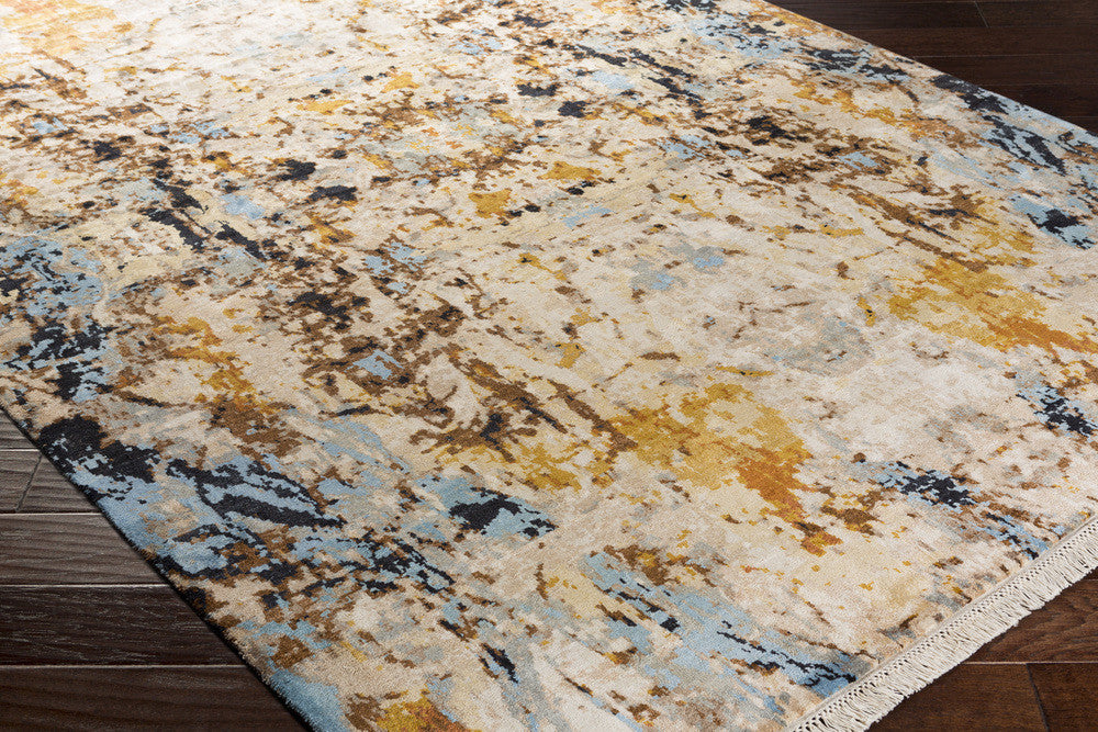 Govandi Sky Blue/Burnt Orange/Lime Area Rug