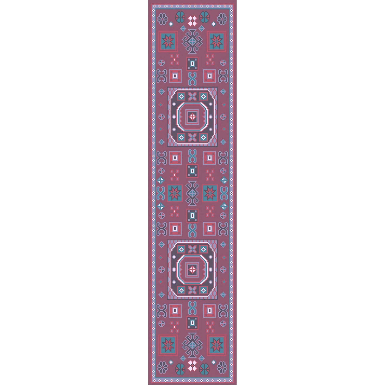 Greta Navy/Burgundy Runner Rug