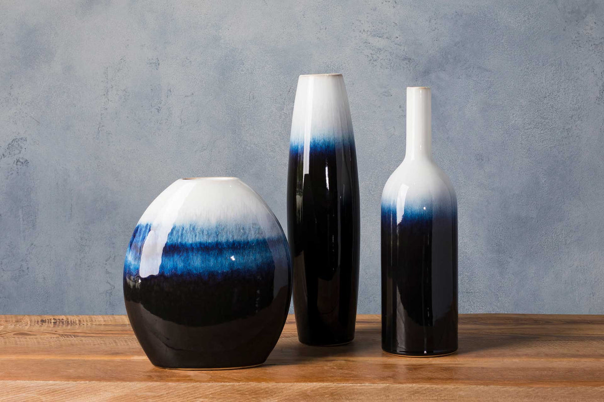 Hamza Vase Ivory/Navy