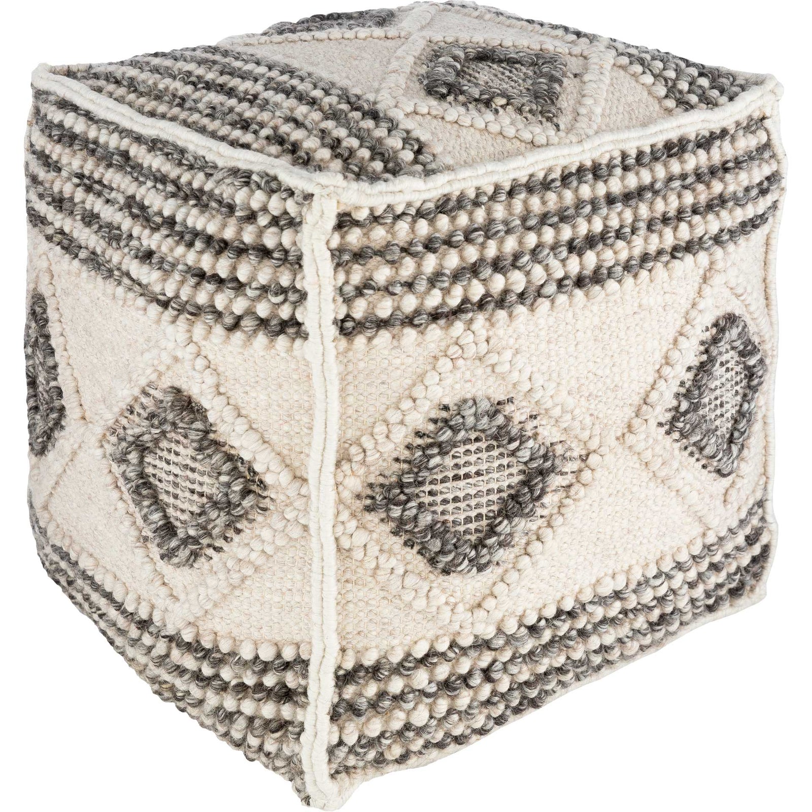 Hugo Pouf Charcoal/White