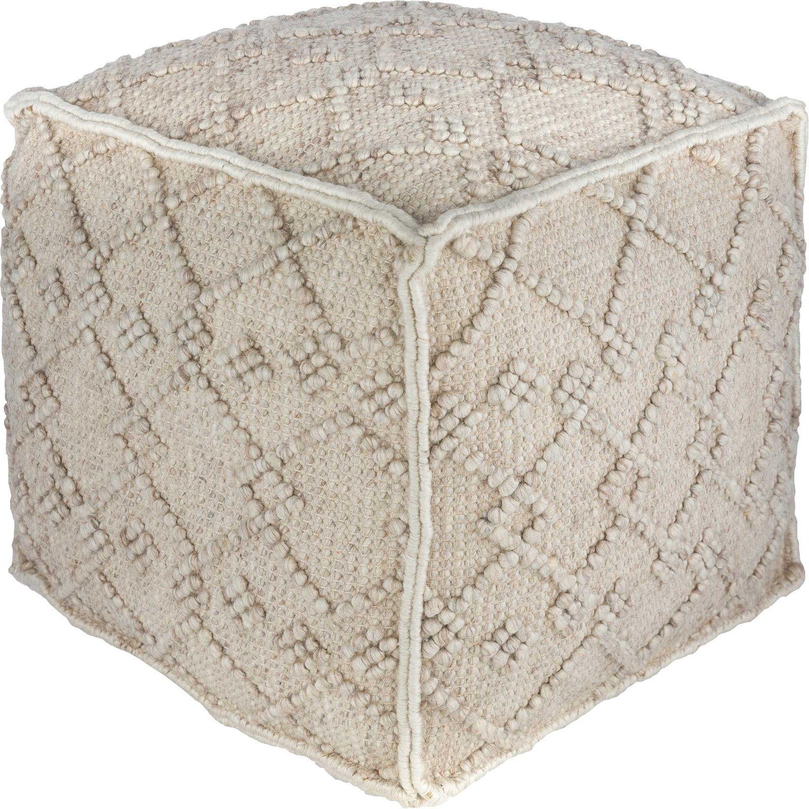 Hugo Pouf White/Charcoal