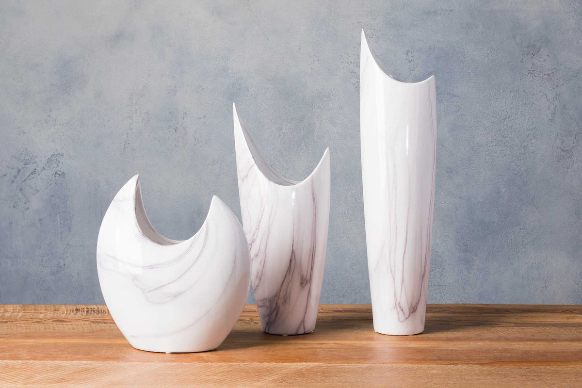 Hadleigh Vase White/Charcoal