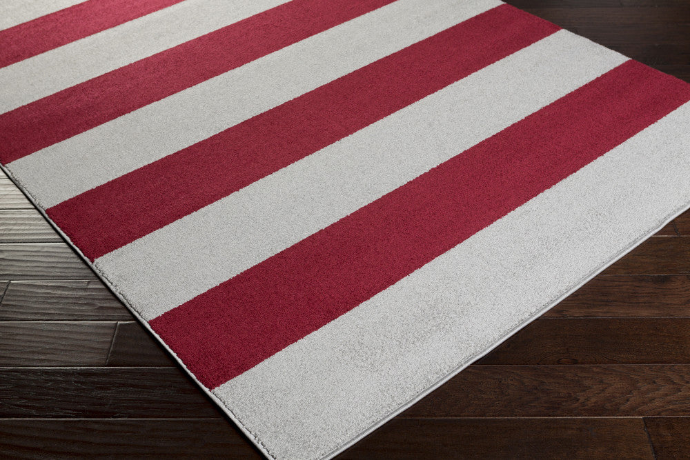 Horizon Striped Burgundy/Charcoal Area Rug