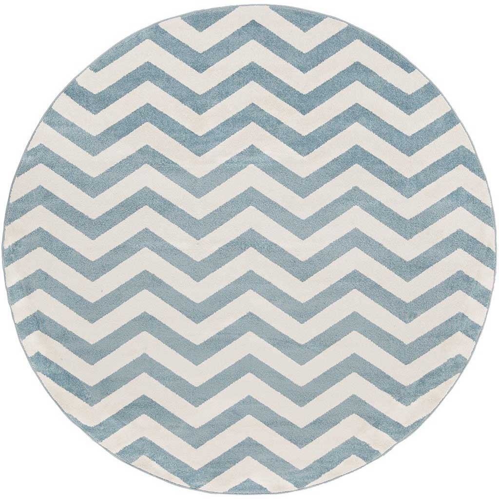 Horizon Chevron Slate/Ivory Round Rug
