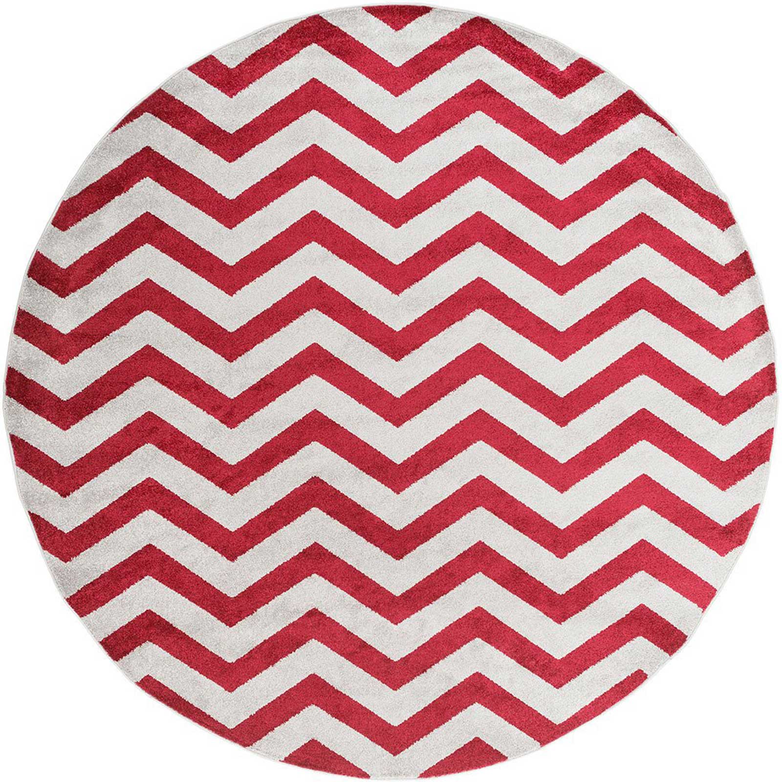 Horizon Chevron Cherry/Charcoal Round Rug