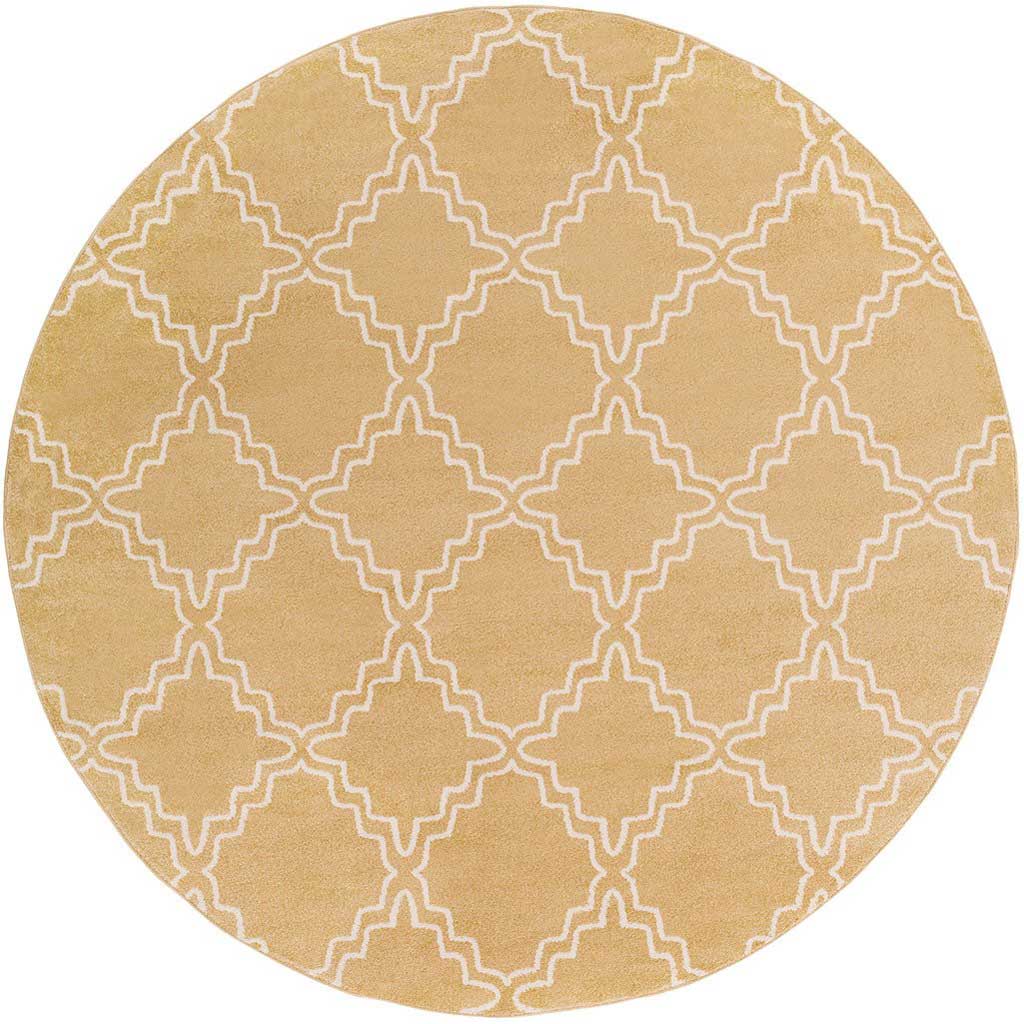 Horizon Diamond Gold/Ivory Round Rug