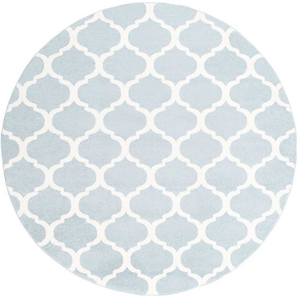 Horizon Lattice Slate/Ivory Round Rug