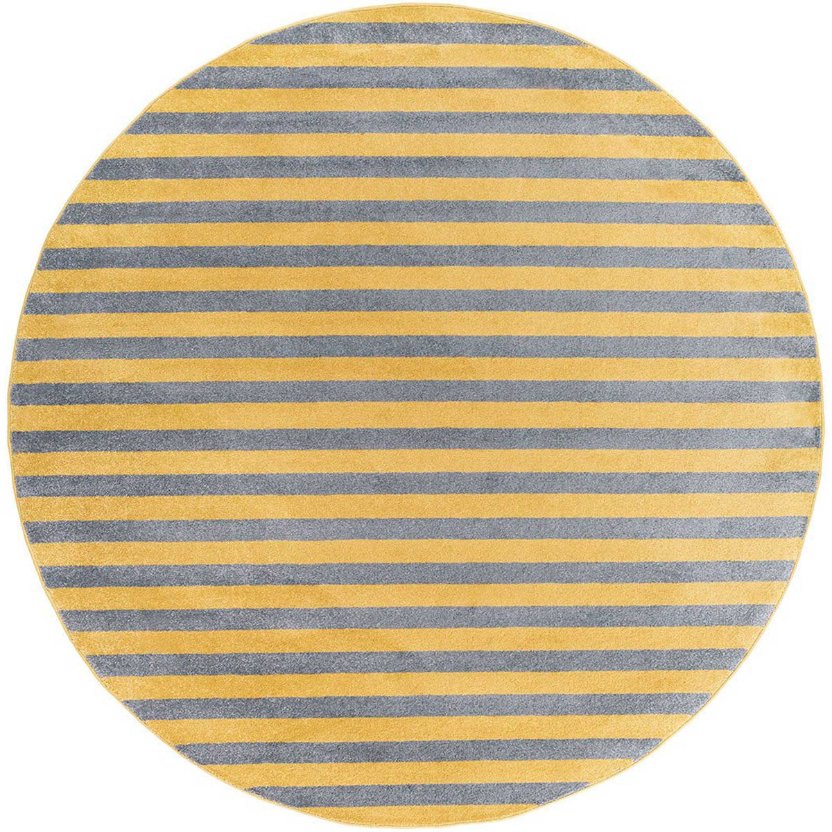 Horizon Lines Gold/Gray Round Rug