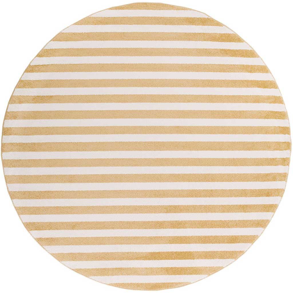 Horizon Lines Gold/Ivory Round Rug