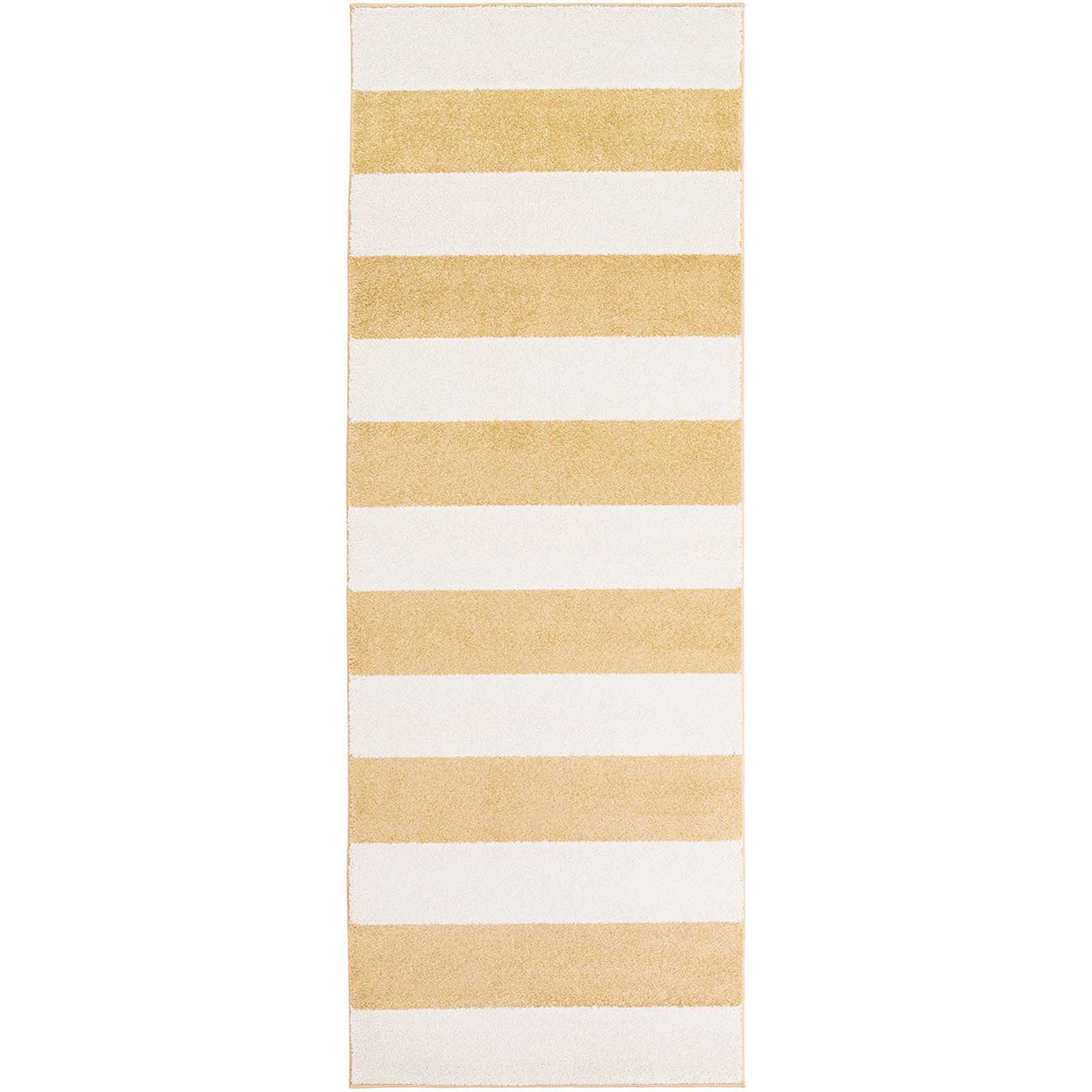 Horizon Striped Ivory/Gold Runner Rug