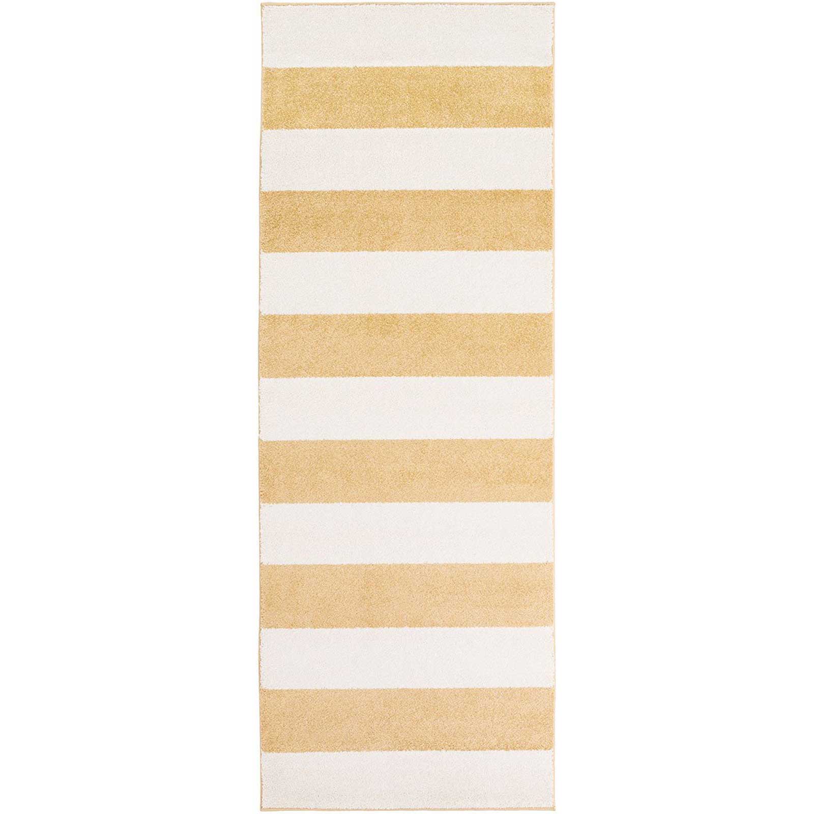 Horizon Striped Ivory/Gold Runner Rug
