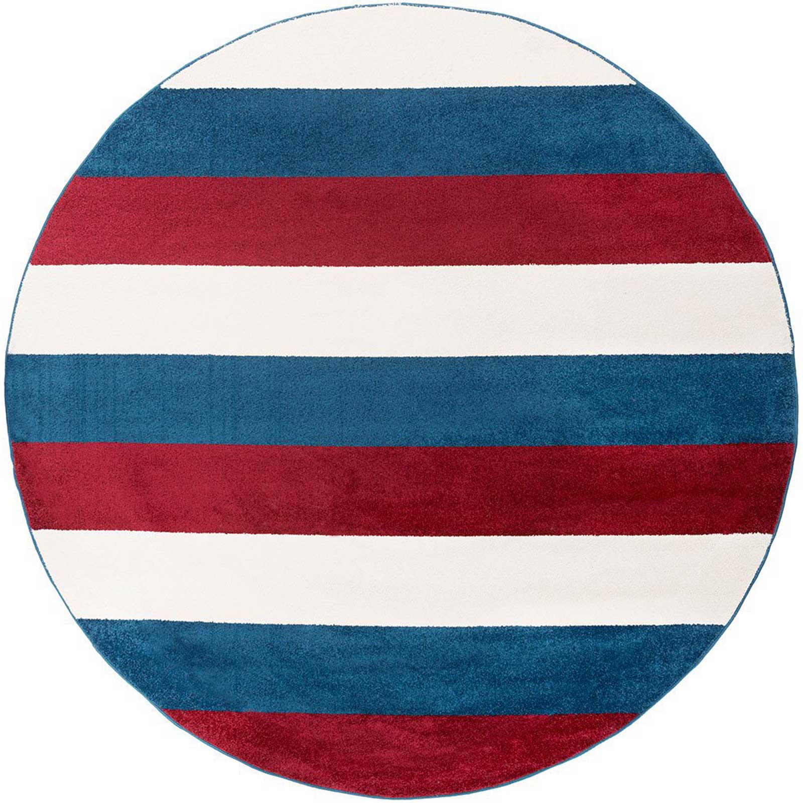 Horizon Striped Burgundy/Cobalt Round Rug