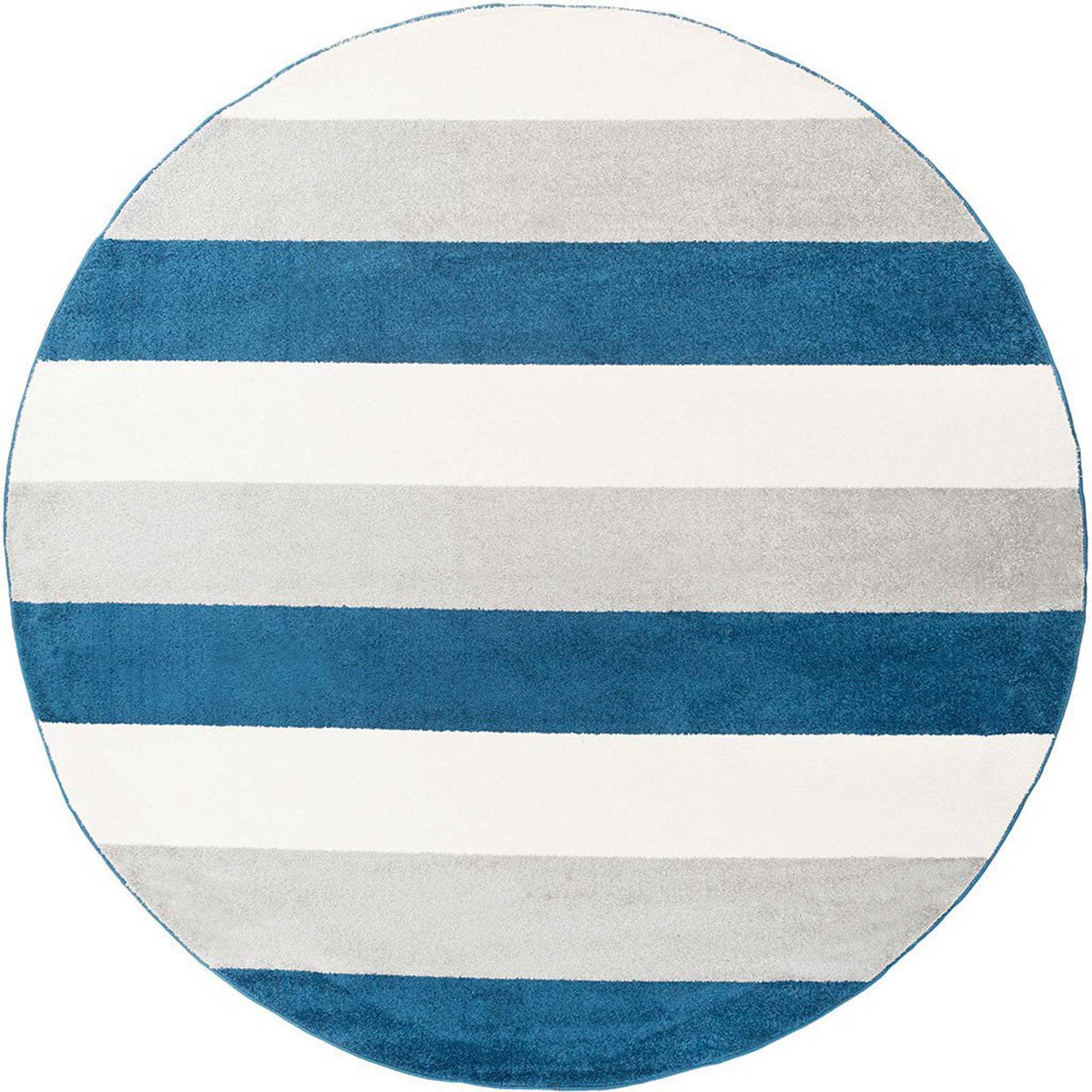 Horizon Striped Cobalt/Gray Round Rug