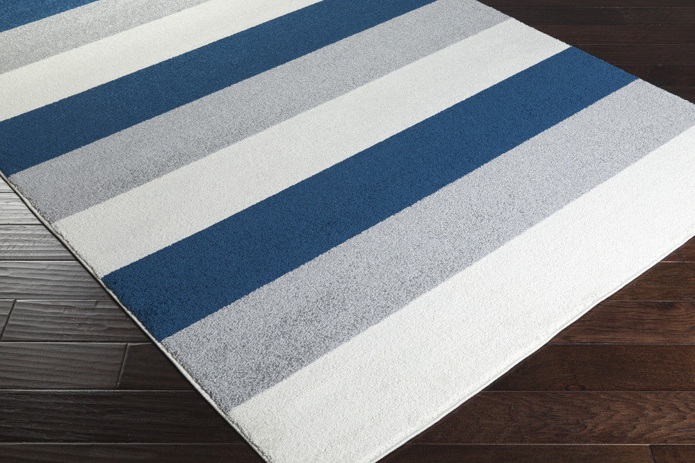 Horizon Striped Cobalt/Gray Area Rug