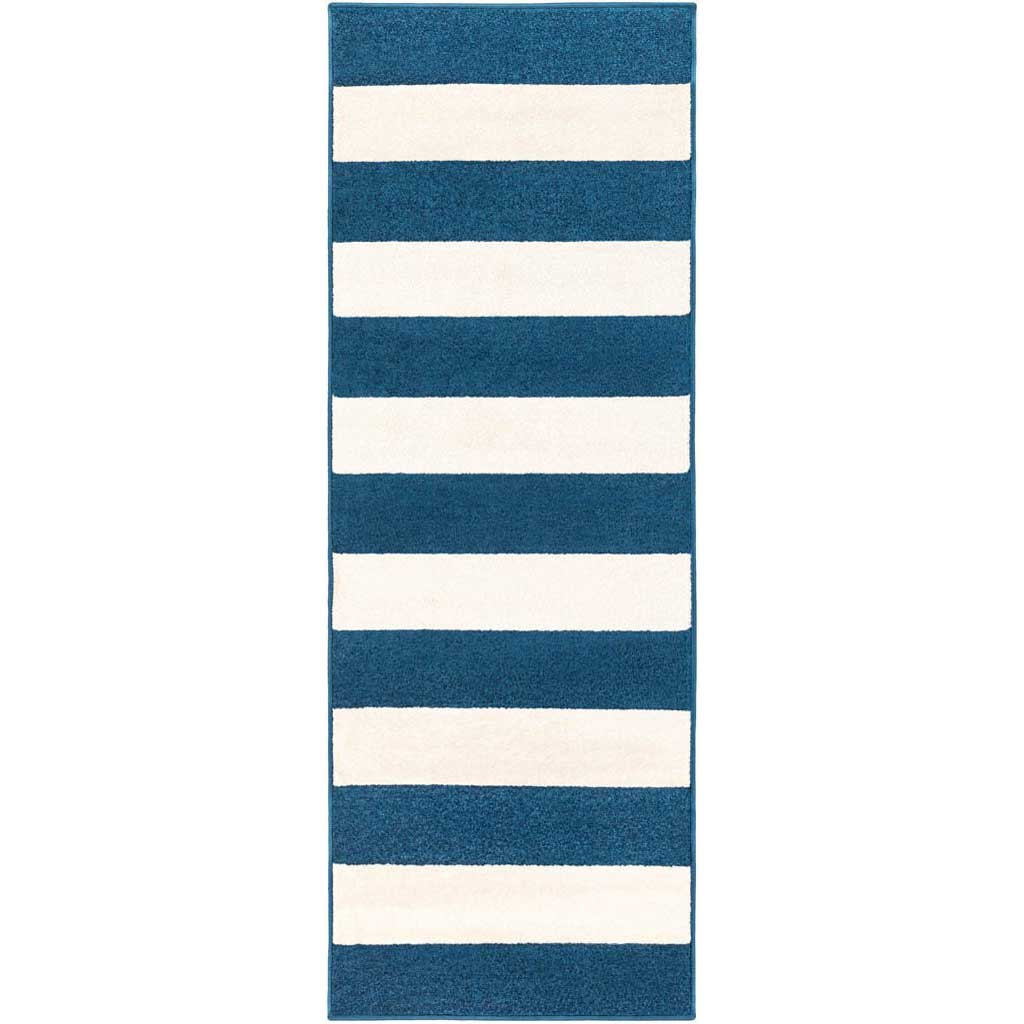 Horizon Striped Cobalt/Ivory Runner Rug