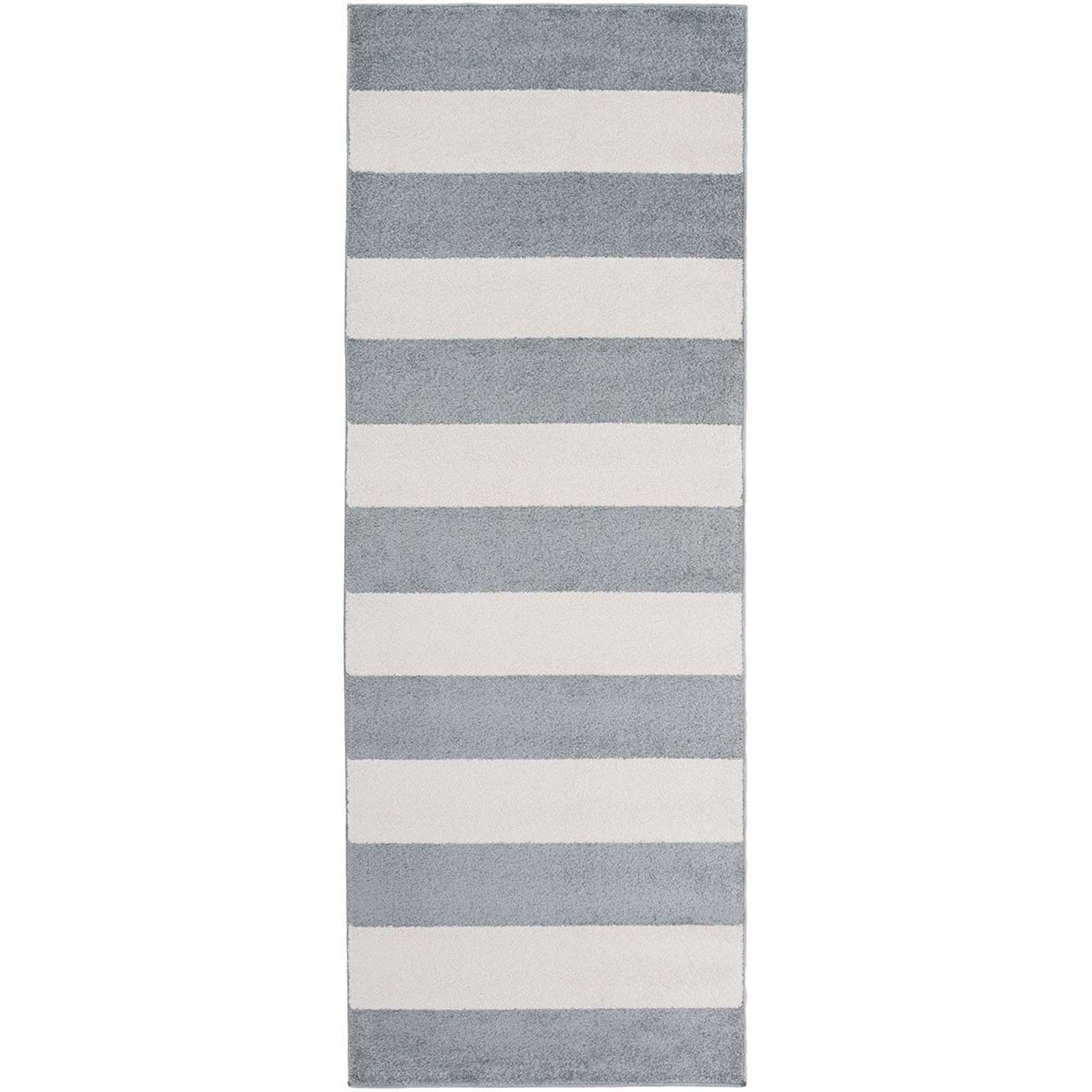 Horizon Striped Gray/Ivory Runner Rug