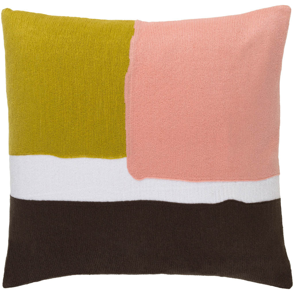 Harvey Gold/Pastel Pink/Chocolate Pillow