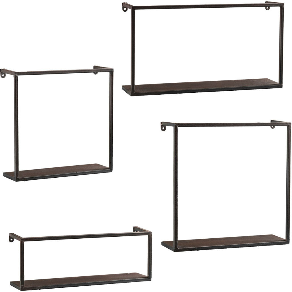 Zyther Metal Wall Shelves (Set of 4)