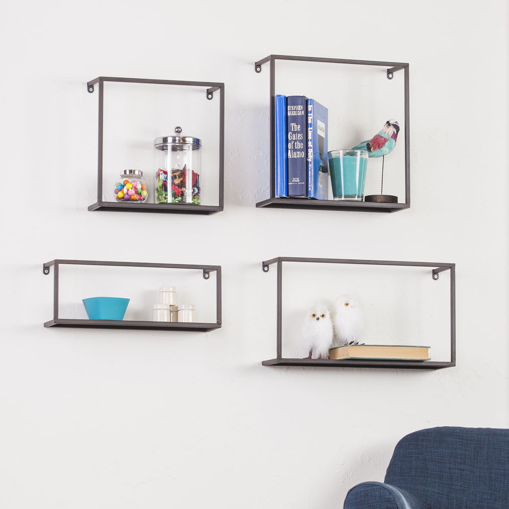 Zyther Metal Wall Shelves (Set of 4)