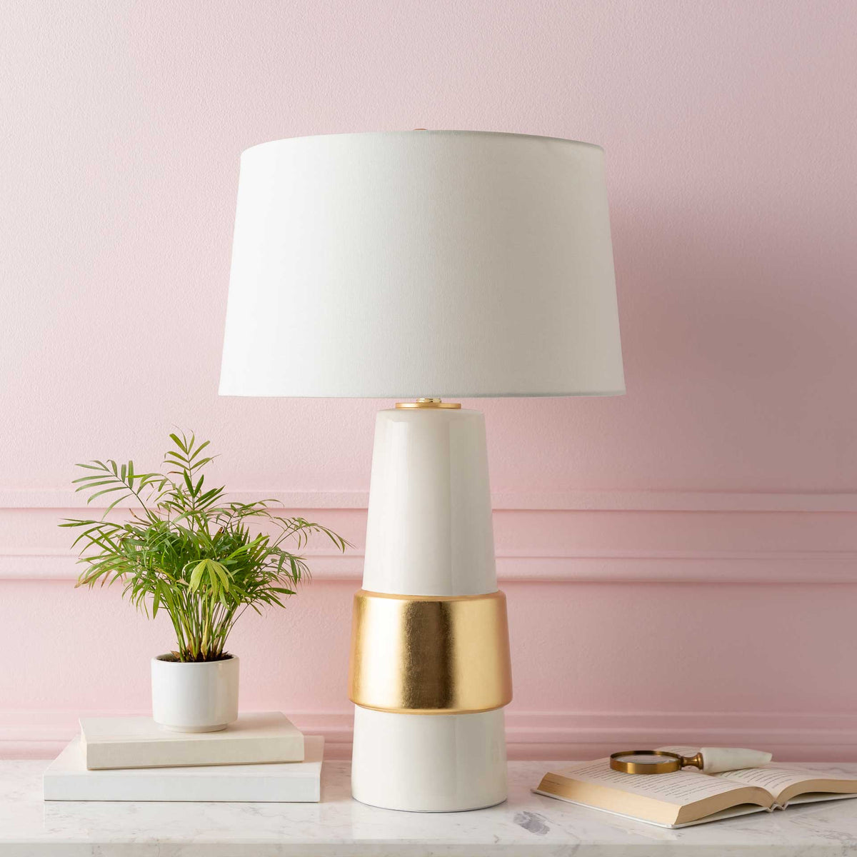 Ismael Table Lamp Ivory/White/Wheat