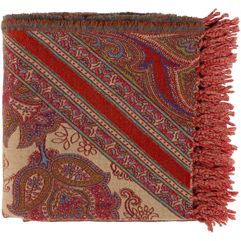 Indira Dark Purple/Bright Orange/Sky Blue Throw