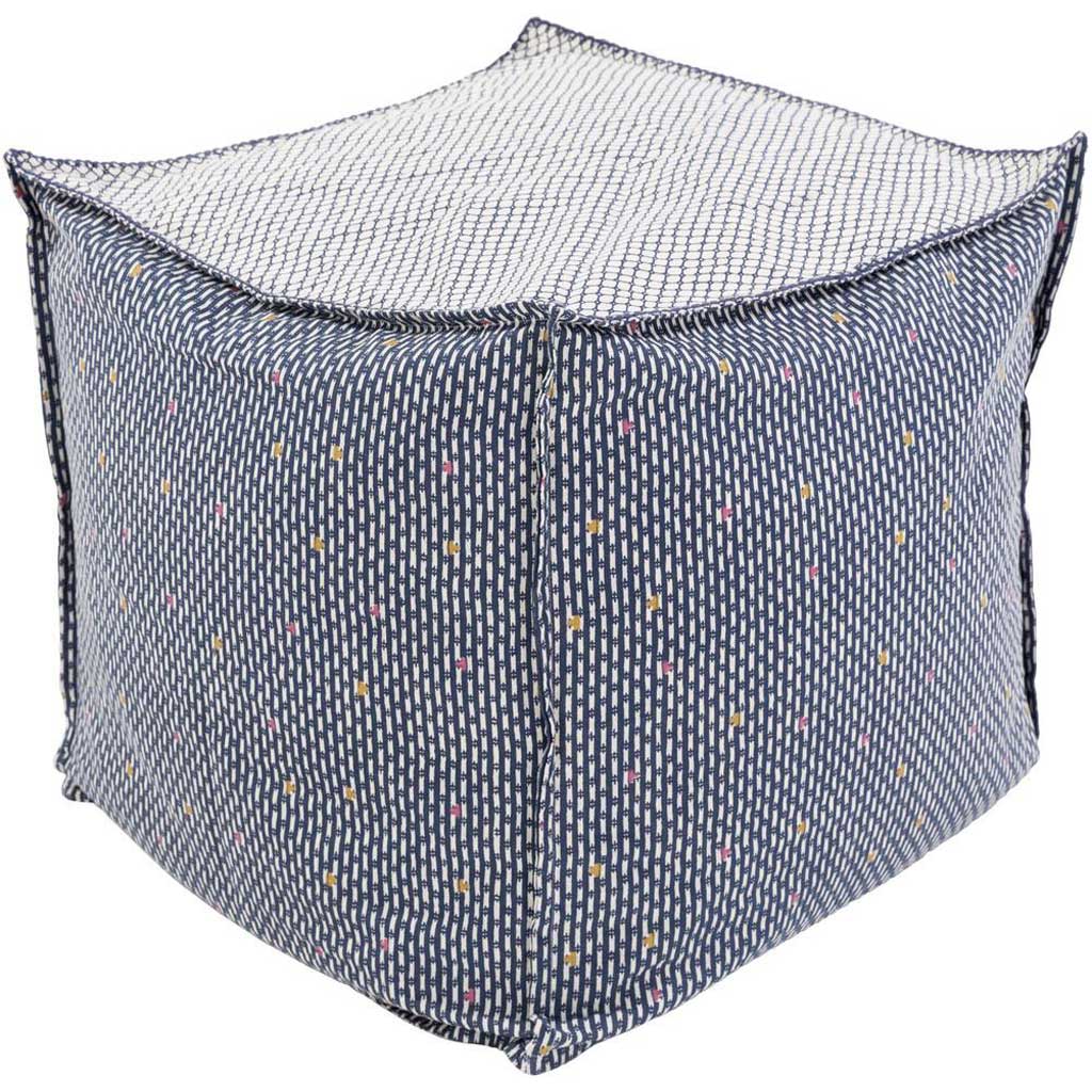 Japiko Polka Dot Blue Cube Pouf
