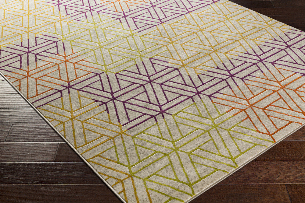 Jax Gold/Eggplant/Burnt Orange Area Rug