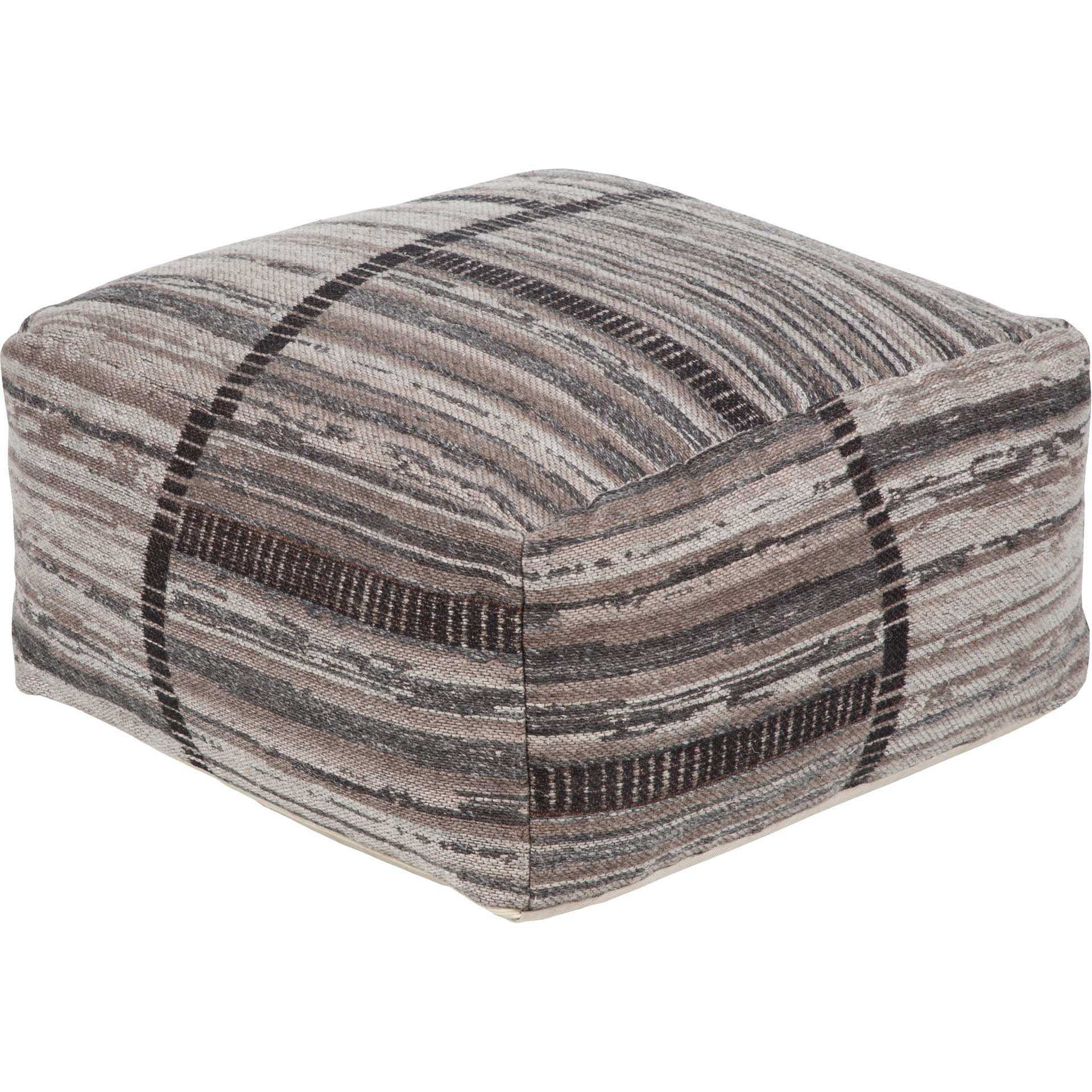 Jackie Pouf Charcoal/Light Gray/Camel