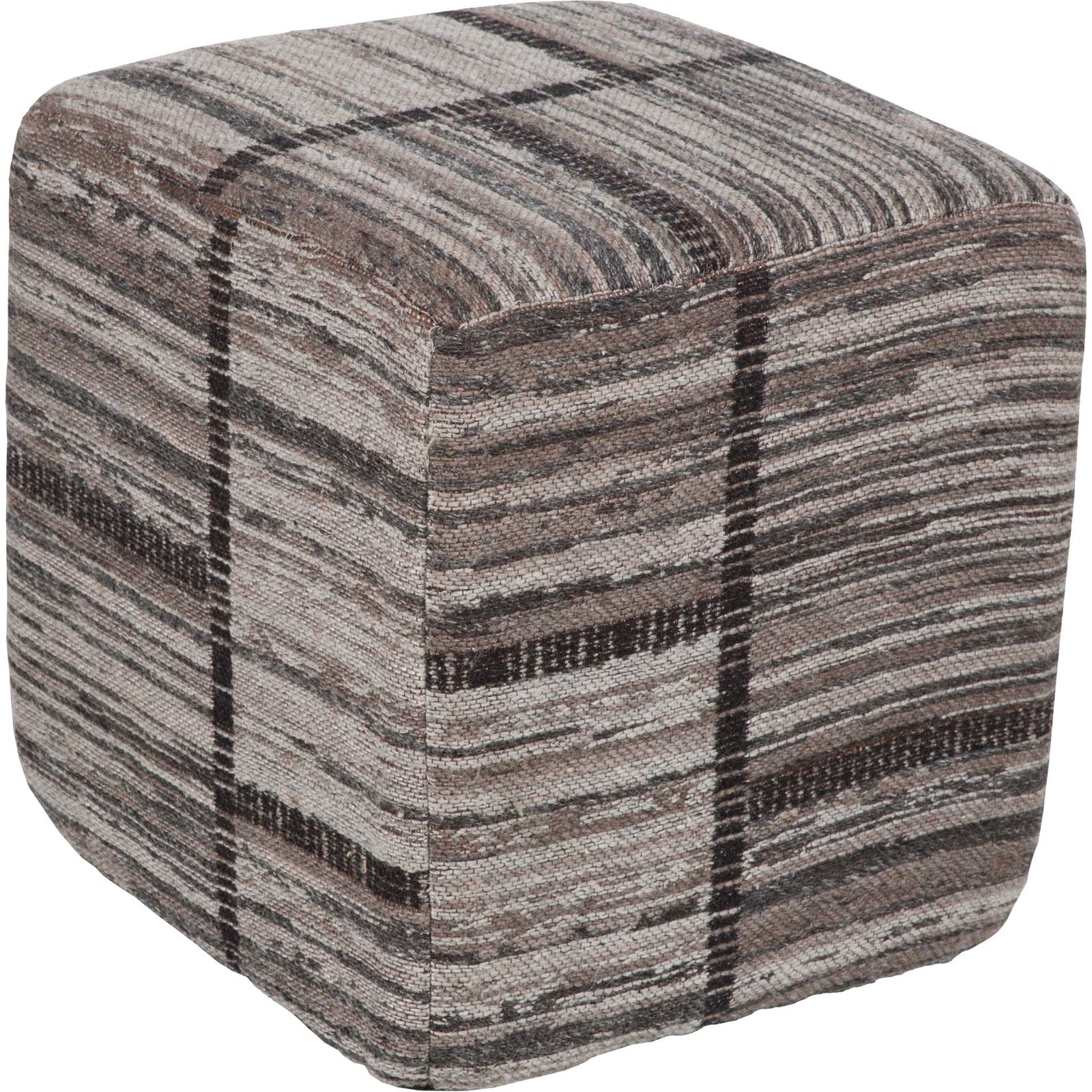 Jackie Pouf Charcoal/Camel/Light Gray