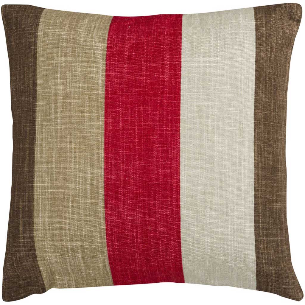 Simple Stripe Khaki/Brown/Red Pillow