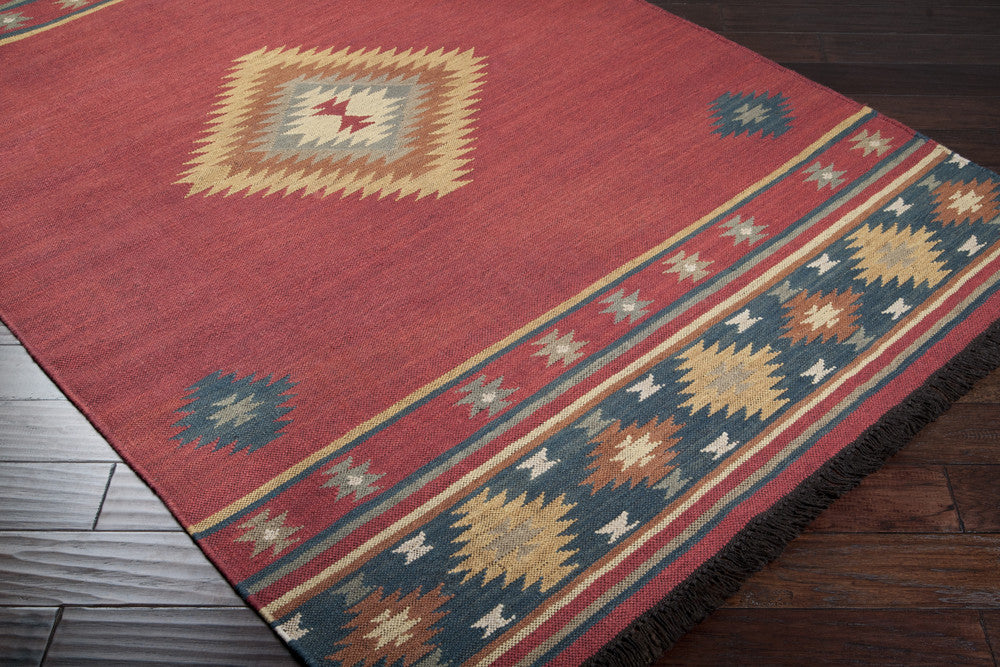 Jewel Tone Burgundy/Navy Area Rug