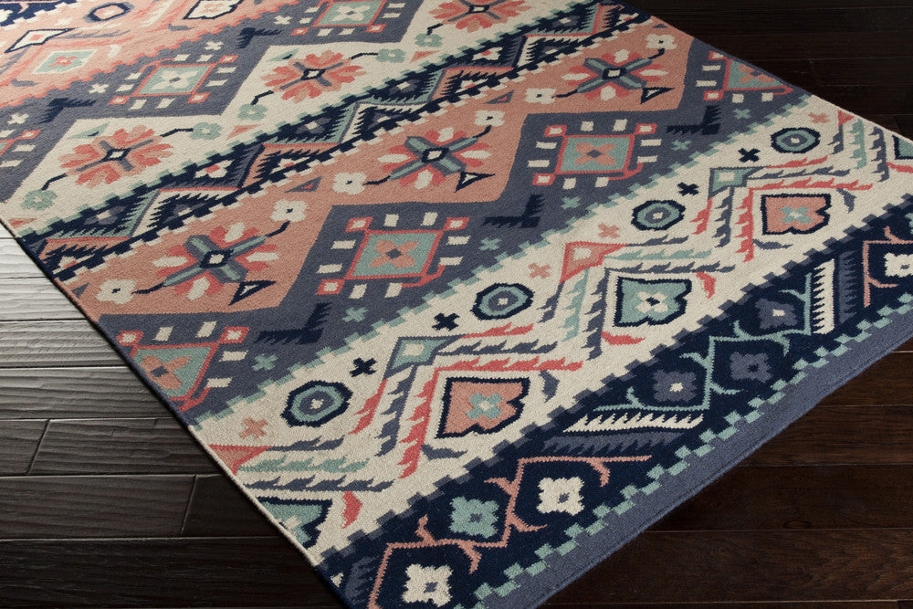 Jewel Tone Navy/Butter Area Rug