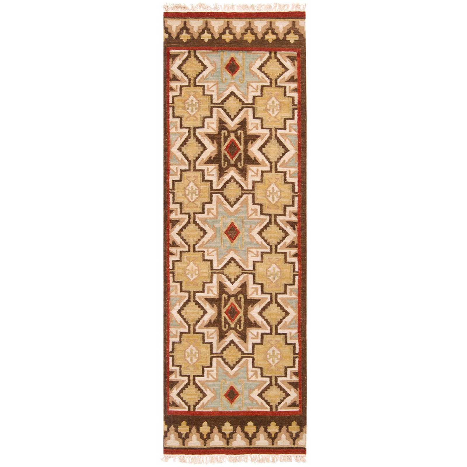 Jewel Tone II Beige/Chocolate Runner Rug