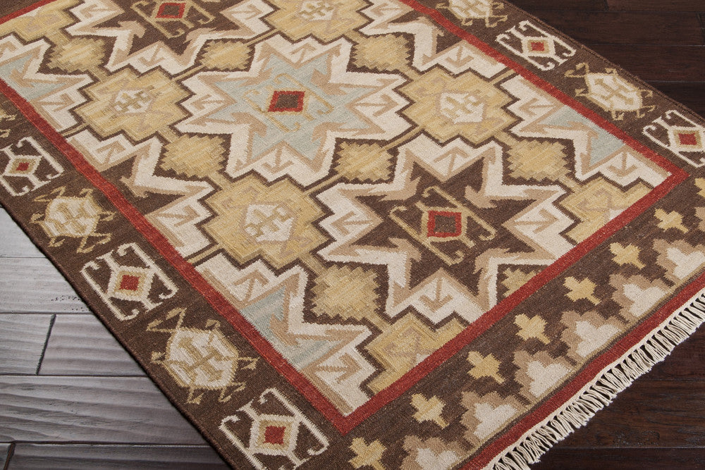 Jewel Tone II Beige/Chocolate Area Rug