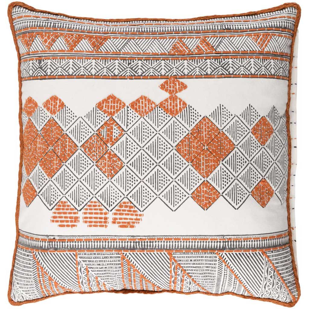 Kerio Orange/Brown/White Pillow