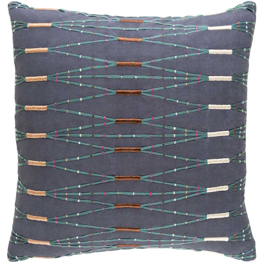 Kikuyu Navy/Teal/Dark Brown Pillow