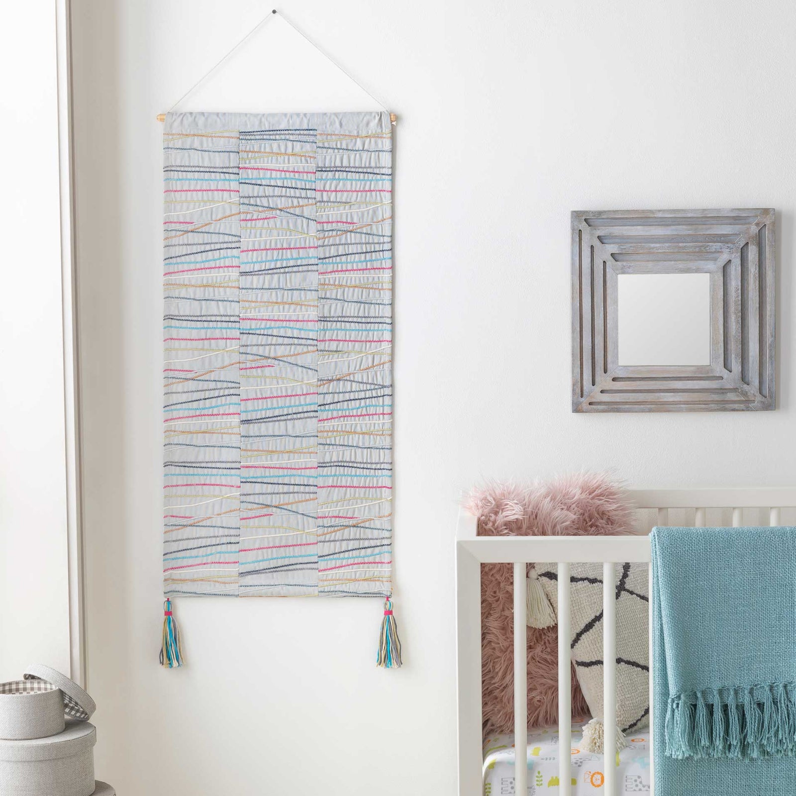 Kade Wall Hanging Ice Blue/Beige/Bright Pink