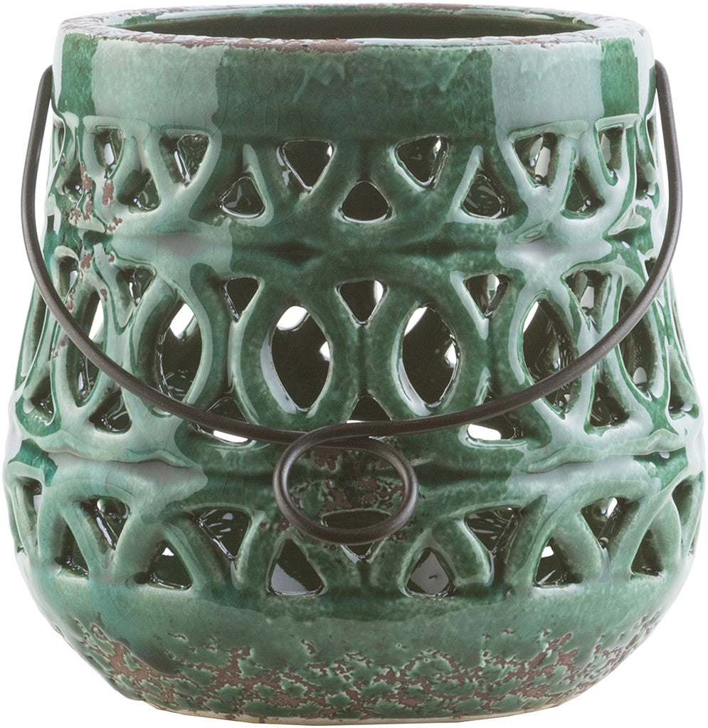Killian Ceramic Lantern Emerald/Kelly Green