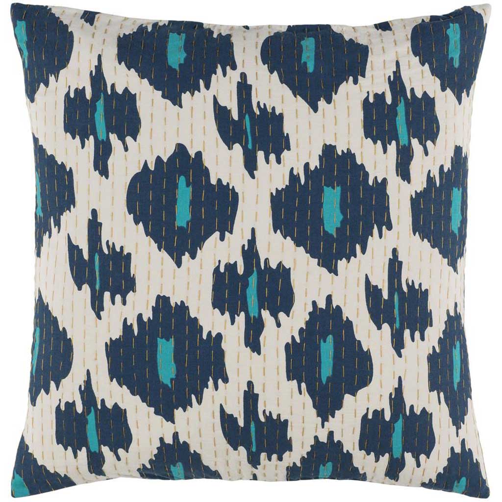 Kantha Navy/Aqua Pillow