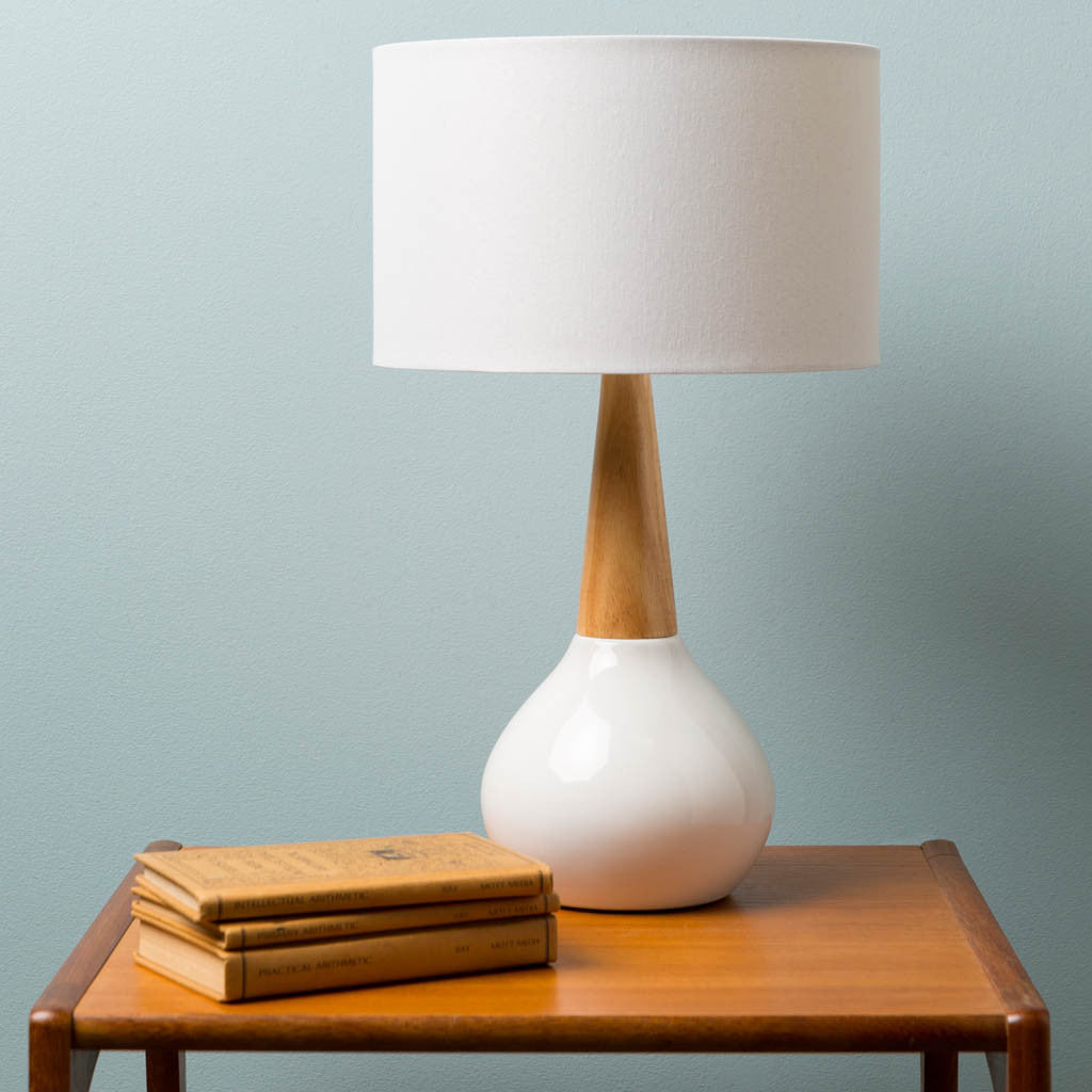Kent Drum White Table Lamp