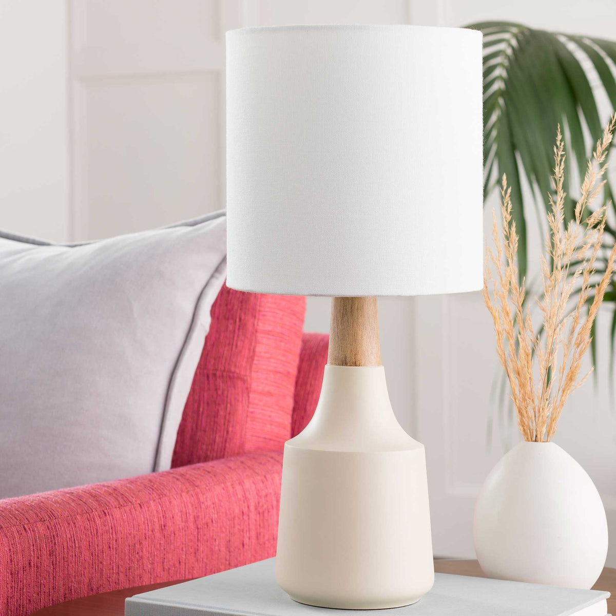 Keaton Table Lamp Ivory/White/Tan