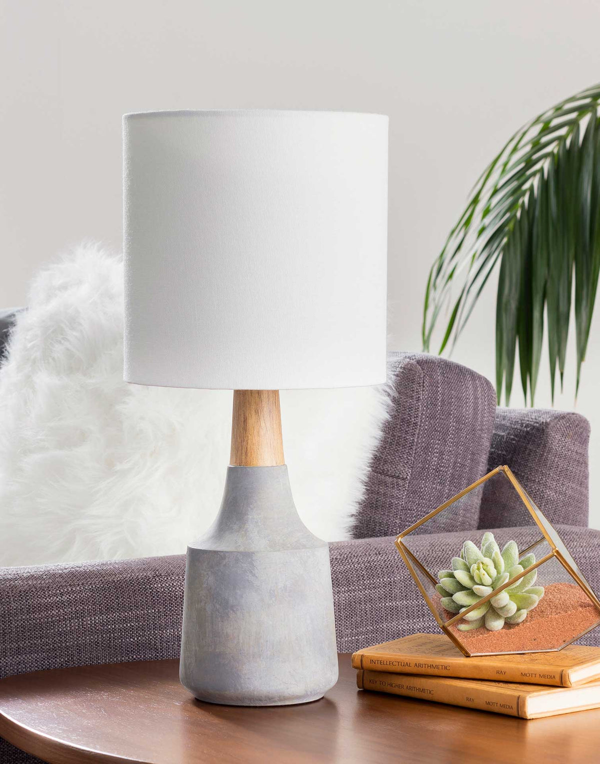 Keaton Table Lamp Denim/White/Charcoal