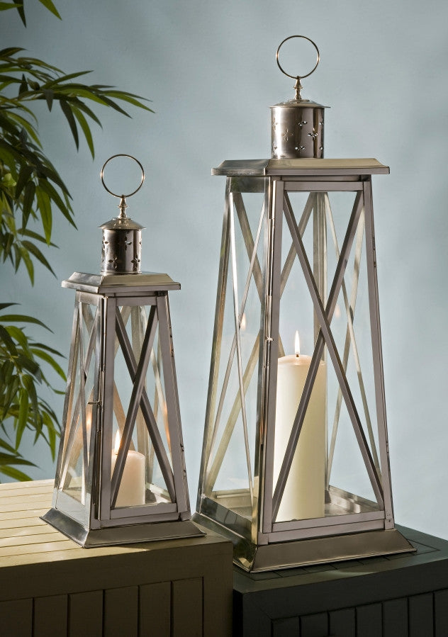 Rockcastle Steel Candle Lanterns (Set of 2)